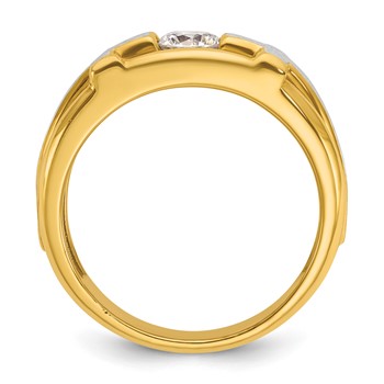 IBGoodman 10k Two-tone Men's Polished Satin and Cut-Out Cross Ring Mounting — alternate view