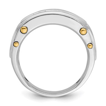 IB Goodman 14k Two-tone Mens Polished Channel-set Square 5-Stone Ring Mounting — alternate view