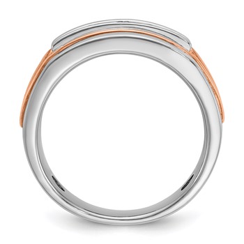 IB Goodman 14k Rose and White Gold Mens Polished Channel-set 5-Stone Ring Mounting — alternate view