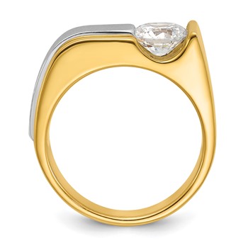 IBGoodman 14k Two-tone 1 1/4 carat Lab Grown Diamond VS/SI+ G+ Complete Polished and Brushed Men's Ring — alternate view