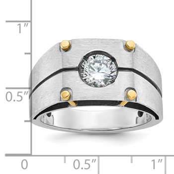 IB Goodman 14k Two-tone Mens Polished and Satin Diamond Ring Mounting — alternate view