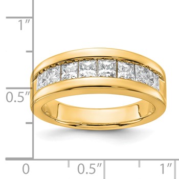 14ky IBGoodman Men's Princess Cut Lab Grown Diamond Band Mounting — alternate view