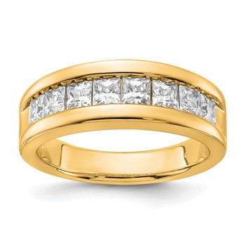 14ky IBGoodman Men's Princess Cut Lab Grown Diamond Band Mounting