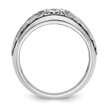 IBGoodman 14k White Gold Men's Polished and Textured 5-Stone Ring Mounting — alternate view