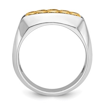 IBGoodman 14k Two-tone Men's Polished Graduated 5-Stone Ring Mounting — alternate view