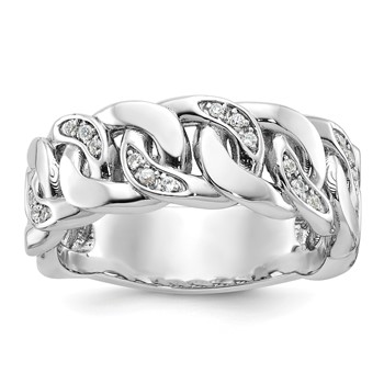 IB Goodman 14k White Gold Mens Link Design Diamond Ring Mounting