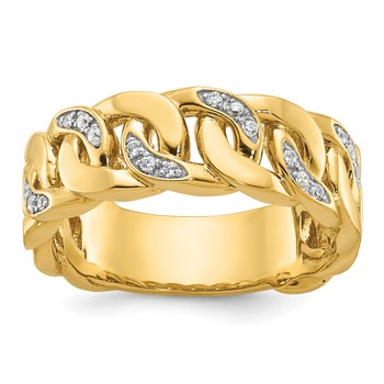 14k IBGoodman Men's Cuban Link Design Diamond (BB) Complete Ring