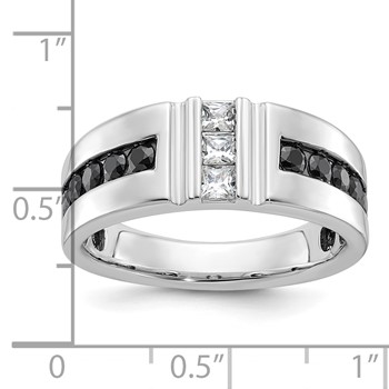 IBGoodman 10k White Gold Men's Polished and Grooved Ring Mounting — alternate view