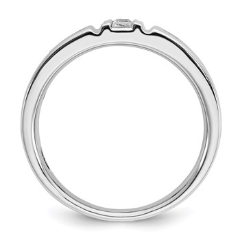 IBGoodman 14k White Gold Men's Polished and Grooved Ring Mounting — alternate view