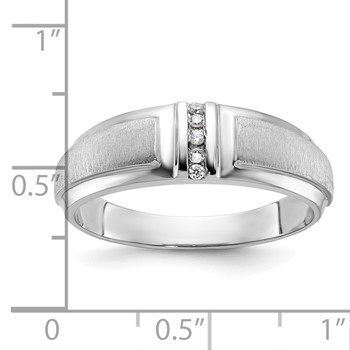 IBGoodman 10k White Gold Men's Polished and Satin 3-Stone Ring Mounting — alternate view