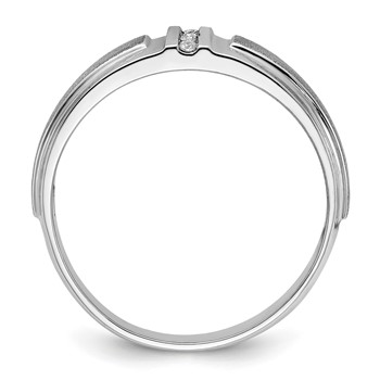 IBGoodman 14k White Gold Men's Polished and Satin 3-Stone Ring Mounting — alternate view