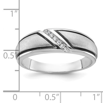 10k White Gold Men's Polished and Satin Ring Mounting — alternate view