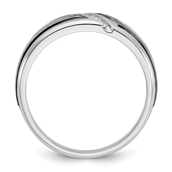 IBGoodman 14k White Gold Polished and Satin Men's Ring Mounting — alternate view
