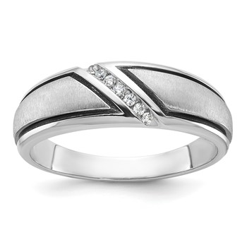 IBGoodman 14k White Gold Polished and Satin Men's Ring Mounting
