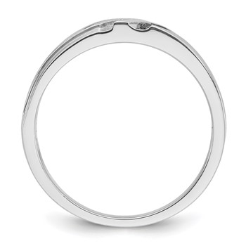 IBGoodman 14k White Gold Polished Satin and Grooved Men's Ring Mounting — alternate view