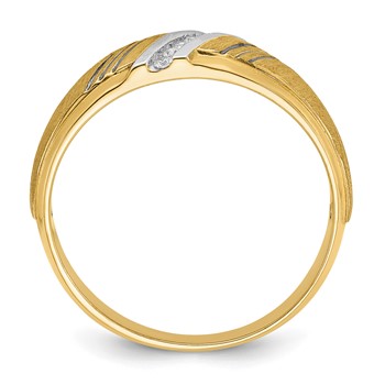 IB Goodman 14k Mens Polished Grooved and Satin 7-Stone Ring Mounting — alternate view