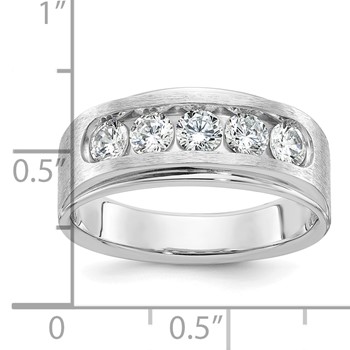 IBGoodman 14k Polished and Brushed Five Stone Men's Band Mounting — alternate view