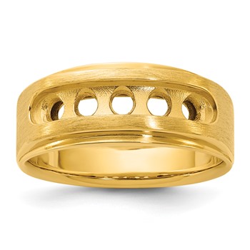 IBGoodman 14k Five Stone Polished and Brushed Men's Ring Mounting