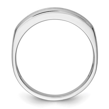 IBGoodman 14k White Gold Nine Stone Polished Brushed and Grooved Ring Mounting — alternate view