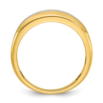 10k IBGoodman Men's Polished Two-Row Ring Mounting — alternate view