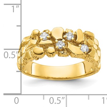 10k IBGoodman Men's Polished Nugget Textured Ring Mounting — alternate view