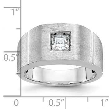 IB Goodman 14k White Gold Mens Polished and Satin Solitaire Ring Mounting — alternate view