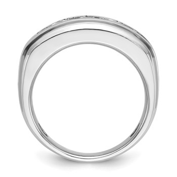 IB Goodman 14k White Gold Mens Polished and Grooved 7-Stone Ring Mounting — alternate view