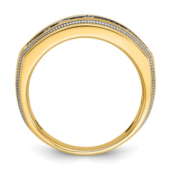 IB Goodman 14k Mens Polished and Milgrain 7-Stone Ring Mounting — alternate view