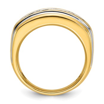 IB Goodman 14k Polished and Grooved Mens Channel Ring Mounting — alternate view