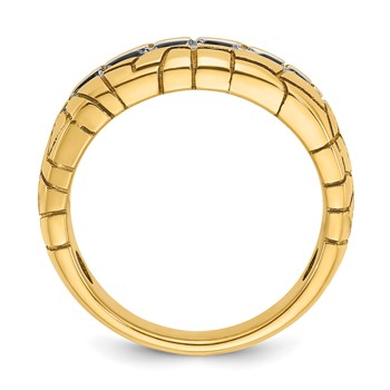 IB Goodman 14k Mens Polished and Nugget Texture 7-Stone Ring Mounting — alternate view