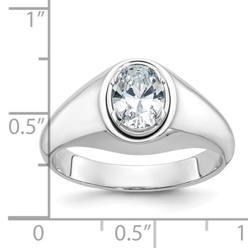 IB Goodman 14k White Gold Mens Oval Diamond Ring Mounting — alternate view