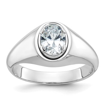 IB Goodman 14k White Gold Mens Oval Diamond Ring Mounting