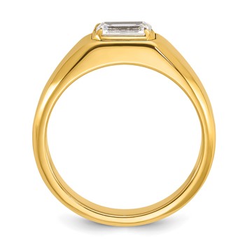 IBGoodman 14k 1 carat Lab Grown Diamond VS/SI+ G+ Emerald Complete Polished Men's Ring — alternate view