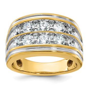 14ky with Rhodium Accent Fancy Ring Mounting