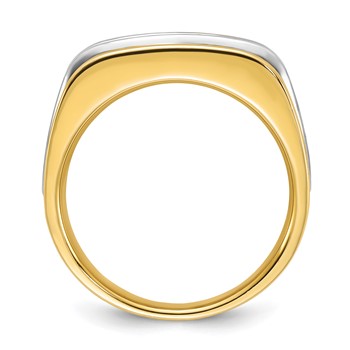 IBGoodman 14k Two-tone Men's Polished and Satin 3-Stone Ring Mounting — alternate view