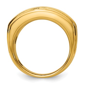 IB Goodman 14k Polished and Grooved Mens Channel Ring Mounting — alternate view