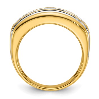 IBGoodman 14k with White Rhodium 3 carat Lab Grown Diamond VS/SI+ G+ Complete Polished Men's Ring — alternate view