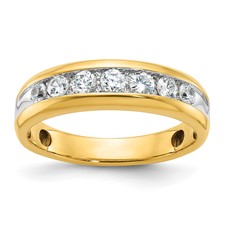 Image of IBGoodman 14k with White Rhodium 1 1/2 carat Lab Grown Diamond VS/SI+ G+ Seven Stone Complete Polished Men's Ring