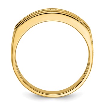 IBGoodman 14k Men's Polished and Satin Square 10-Stone Ring Mounting — alternate view