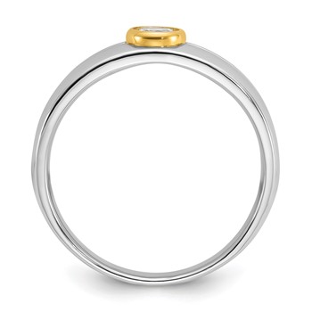 IBGoodman 14k Two-tone Men's Polished and Cut-Out Bezel Set Solitaire Ring Mounting — alternate view