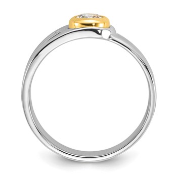 IBGoodman 14k Two-tone Men's Polished and Cut-Out Bezel Set Solitaire Ring Mounting — alternate view