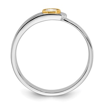 IBGoodman 14k Two-tone Men's Polished and Cut-Out Bezel Set Solitaire Ring Mounting — alternate view