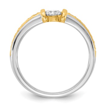 IBGoodman 14k Two-Tone 1/2 carat Lab Grown Diamond VS/SI+ G+ Complete Ladies Wedding Band — alternate view