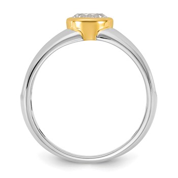 IBGoodman 14k Two-Tone 1 carat Lab Grown Diamond VS/SI+ G+ Complete Men's Wedding Band — alternate view