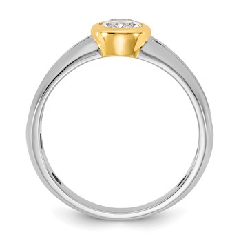 IBGoodman 14k Two-Tone Men's Wedding Band Mounting — alternate view