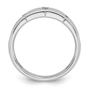 14kw IB Goodman Mens Polished 3-Stone Diamond Ring Mounting — alternate view