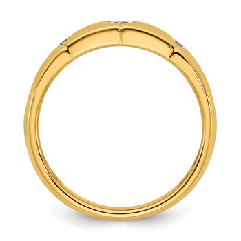 14ky IB Goodman Mens Polished 3-Stone Diamond Ring Mounting — alternate view