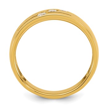 14ky IB Goodman Mens Polished Complete 3-Stone 1/4ct Diamond Ring — alternate view