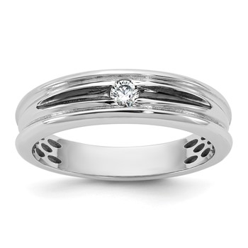 14kw w/Black Rhodium IB Goodman Mens Complete 1/10ct Diamond Ring