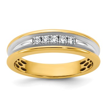 14ky IB Goodman Mens Polished 5-Stone Diamond Ring Mounting